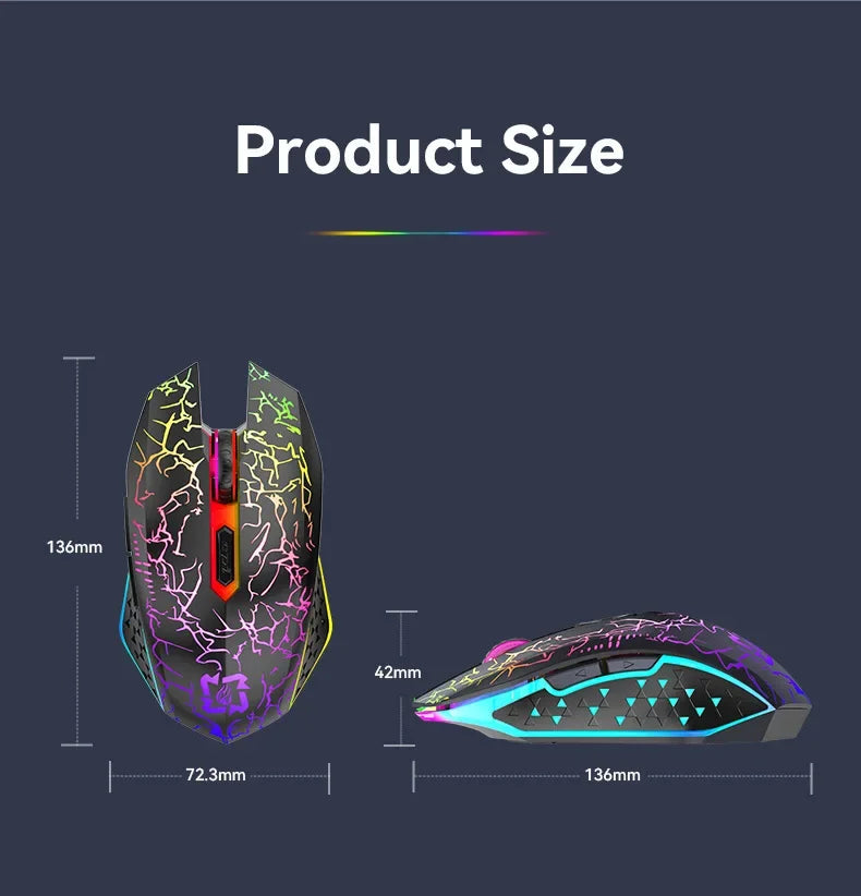 Bluetooth 5.2 Wireless Mouse RGB Gaming Mouse Silent Mouse Rechargeable Mouse 800-1200-1600 DPI Mouse Mice for PC Laptop Macbook