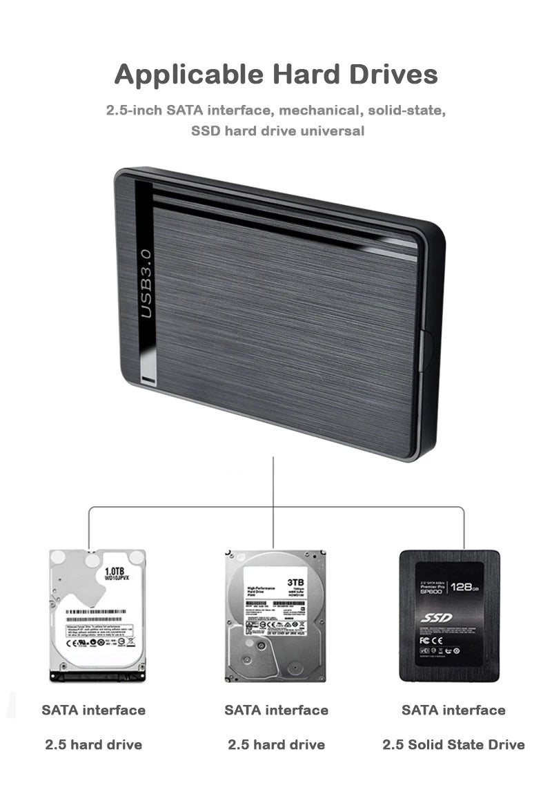 UTHAI 2.5-inch SSD Solid State Mechanical Serial Port SATA Toolless Micro Interface USB 3.0 External Mobile Hard Disk Case