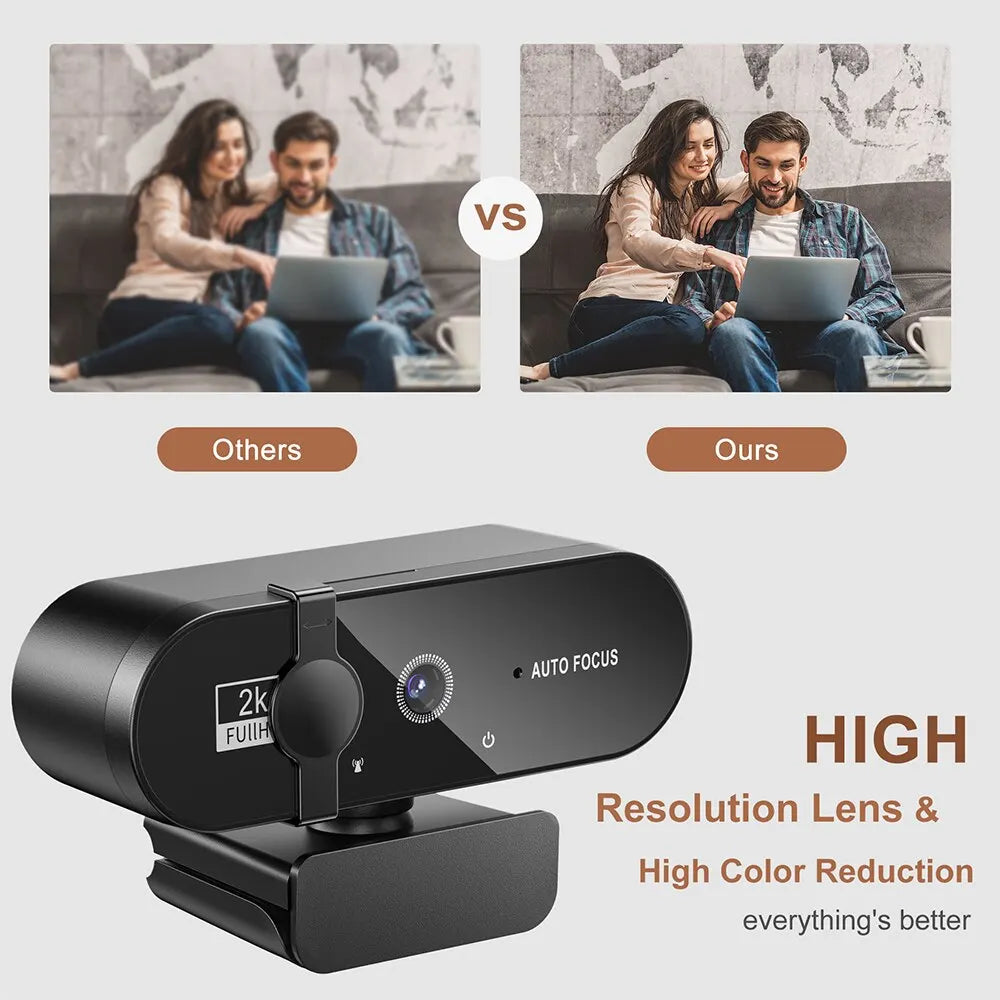 4K Webcam, 1080P Mini Camera, 2K Full HD Webcam, with Microphone 30fps USB. Web Cam for Auto Focus PC Laptop Video Shooting Camera