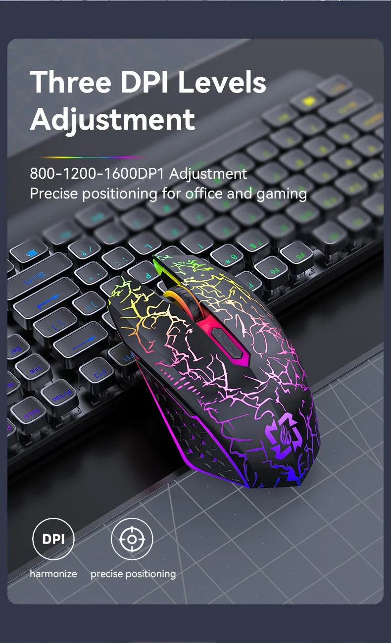 Bluetooth 5.2 Wireless Mouse RGB Gaming Mouse Silent Mouse Rechargeable Mouse 800-1200-1600 DPI Mouse Mice for PC Laptop Macbook