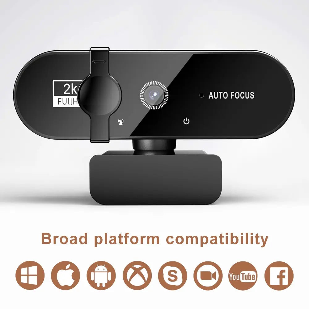 4K Webcam, 1080P Mini Camera, 2K Full HD Webcam, with Microphone 30fps USB. Web Cam for Auto Focus PC Laptop Video Shooting Camera