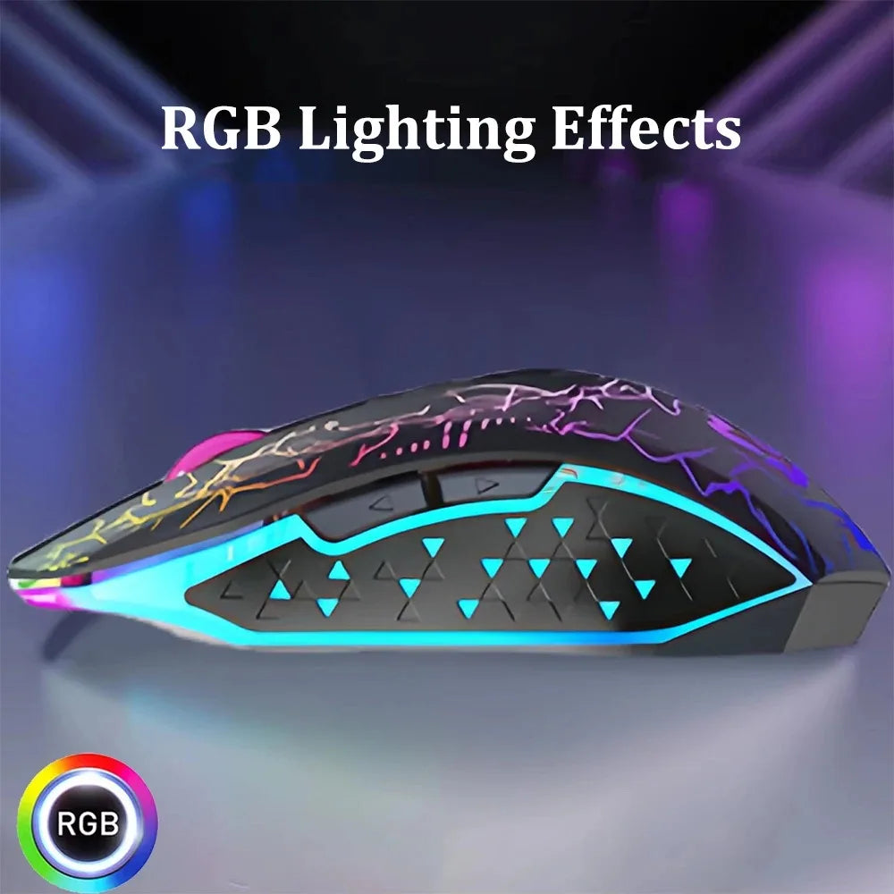 Bluetooth 5.2 Wireless Mouse RGB Gaming Mouse Silent Mouse Rechargeable Mouse 800-1200-1600 DPI Mouse Mice for PC Laptop Macbook