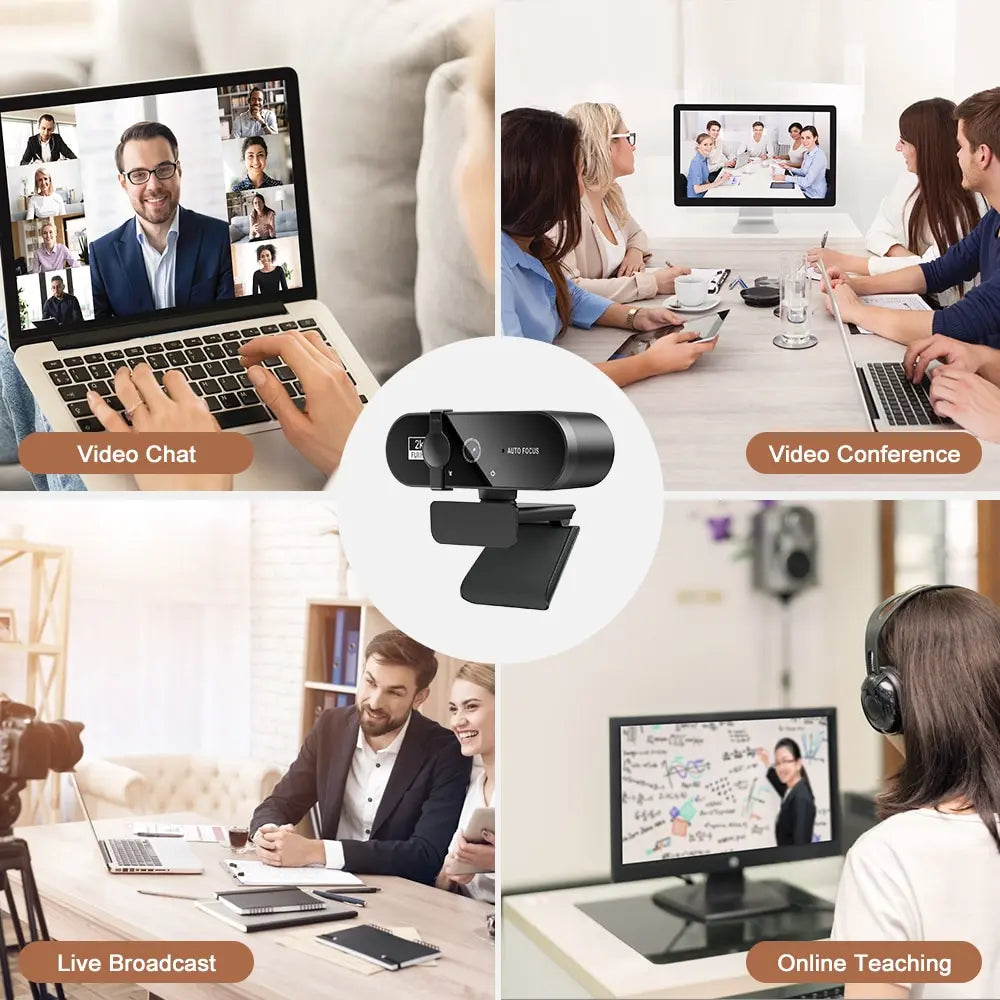 4K Webcam, 1080P Mini Camera, 2K Full HD Webcam, with Microphone 30fps USB. Web Cam for Auto Focus PC Laptop Video Shooting Camera