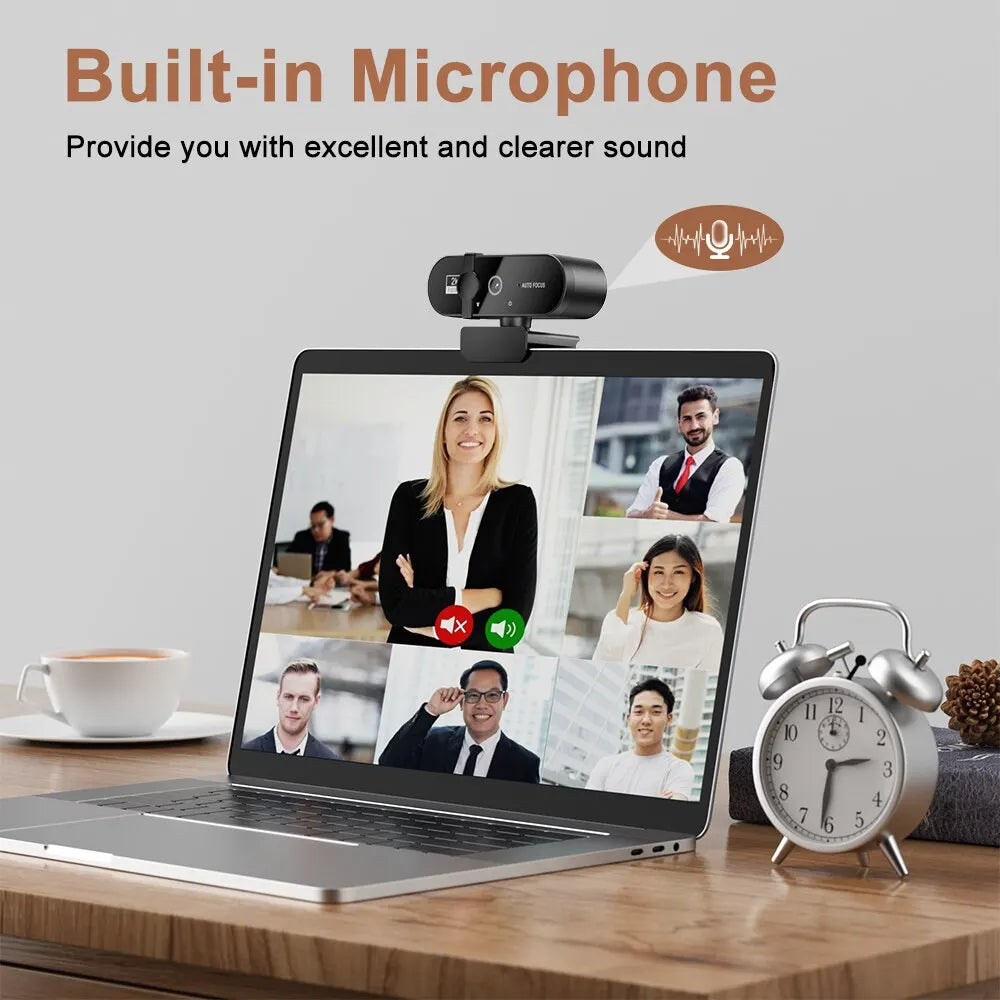4K Webcam, 1080P Mini Camera, 2K Full HD Webcam, with Microphone 30fps USB. Web Cam for Auto Focus PC Laptop Video Shooting Camera