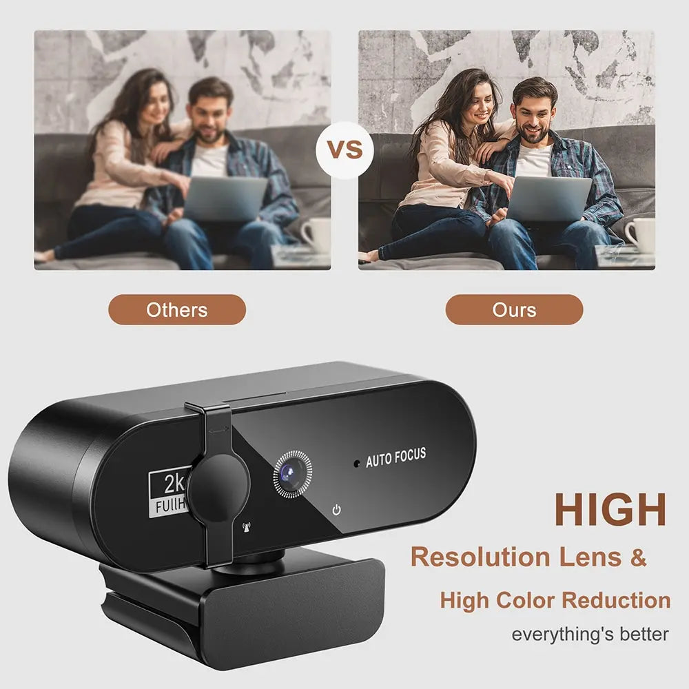 4K Webcam, 1080P Mini Camera, 2K Full HD Webcam, with Microphone 30fps USB. Web Cam for Auto Focus PC Laptop Video Shooting Camera